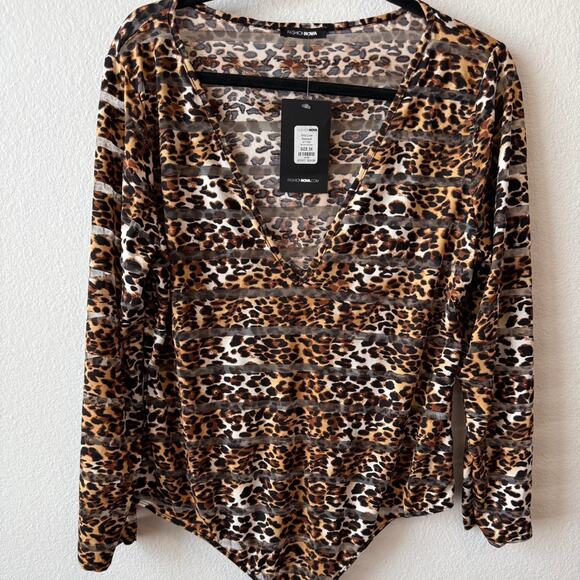 Cheetah print long sleeve sheer - Picture 2 of 3